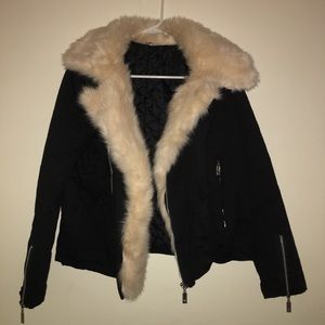 Black Coat with Tan Fur